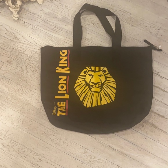 The lion king black gold and red canvas zipper closure tote bag 19/15in - Picture 3 of 7